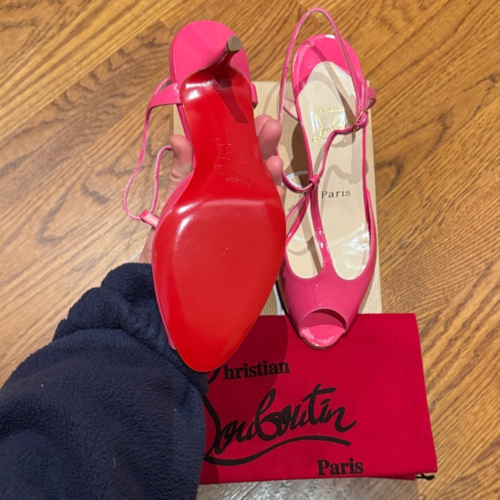 Christian Louboutin Fuchsia and Red Heels - Picture 3 of 4